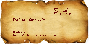 Palay Anikó névjegykártya